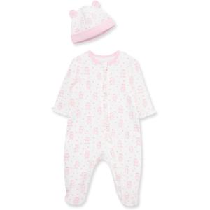 Little Me Clothes for Baby Girls’ 100% Cotton Scratch-Free Tag Footie Sleeper, Preemie to 9 Months(Joyful Bear)