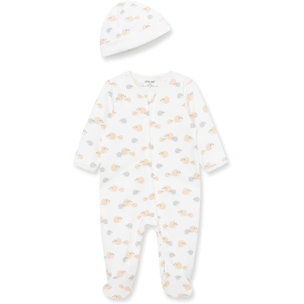 imageLittle Me Footie Pajamas Cotton Baby Sleepwear Boys and Girls Footed SleeperLittle Hedgehog