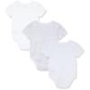 Little Me Baby Gender Neutral 3-Pack Short Sleeve Bodysuit Scratch Free 100% Cotton, Quick Snap Closures, Newborn to 9 Months(White Print)
