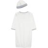 Little Me Clothes Baby Gender Neutral 2-Pc Nightgown and Cap Set 100% Cotton with Elastic Bottom, Baby Essentials,0-3 Months(Ivory Safari)