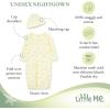 Little Me Clothes Baby Gender Neutral 2-Pc Nightgown and Cap Set 100% Cotton with Elastic Bottom, Baby Essentials,0-3 Months(Pear Sorbet Duckies)