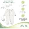 Little Me Clothes for Baby Girls 100% Cotton 2Pc Zipper Closure Footie and Headband Set, Baby Essentials, Preemie to 9 Months(Rosebud)