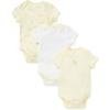 Little Me Baby Gender Neutral 3-Pack Short Sleeve Bodysuit Scratch Free 100% Cotton, Quick Snap Closures, Newborn to 9 Months(Yellow/Multi)