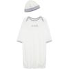 Little Me Clothes Baby Gender Neutral 2-Pc Nightgown and Cap Set 100% Cotton with Elastic Bottom, Baby Essentials,0-3 Months(Ivory Safari)
