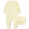 Little Me Clothes for Baby Girls 100% Cotton Scratch Free Tag 2-Piece Zipper Closure Footie and Headband Set, Baby Essentials(Yellow Duckies)