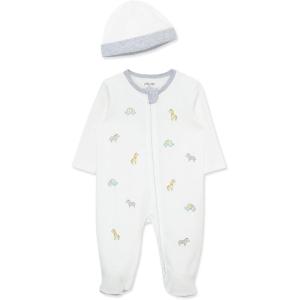 Little Me Footie Pajamas Cotton Baby Sleepwear Boys and Girls Footed Sleeper(Safari)