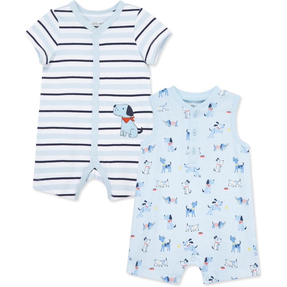 imageLittle Me Baby Boys 2pack of RompersBlue Puppies