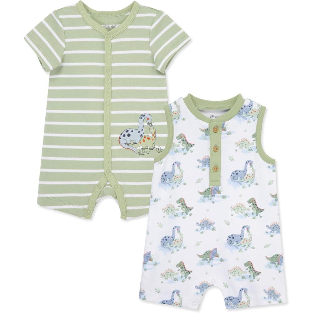 imageLittle Me Baby Boys 2pack of RompersMulti Dinos