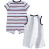Little Me Baby Boys 2-pack of Rompers(Blue Baseball)
