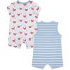 Little Me Baby Boys 2-pack of Rompers(Blue/Red Craps)
