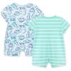 Little Me Baby Boys 2-pack of Rompers(Dinosaur Green)