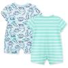 Little Me Baby Boys 2-pack of Rompers(Dinosaur Green)