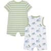 Little Me Baby Boys 2-pack of Rompers(Multi Dinos)
