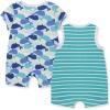 Little Me Baby Boys 2-pack of Rompers(Whale Green)