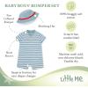Little Me Baby Boys 2-piece Romper and Hat Set(Baseball Blue)