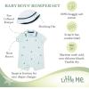 Little Me Baby Boys 2-piece Romper and Hat Set(Blue Sailboats)