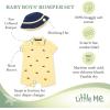 Little Me Baby Boys 2-piece Romper and Hat Set(Yellow Whales)