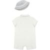 Little Me Clothes for Baby Boys’ Soft Cotton Short Sleeve Romper Shirt and Coordinating Hat Set, 3 to 12 Months(Marshmallow/Soft Heather Grey)