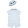Little Me Clothes for Baby Boys’ Soft Cotton Short Sleeve Romper Shirt and Coordinating Hat Set, 3 to 12 Months(Nantucket Breeze)
