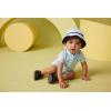 Little Me Clothes for Baby Boys’ Soft Cotton Short Sleeve Romper Shirt and Coordinating Hat Set, 3 to 12 Months(Orange)
