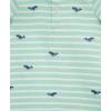 Little Me Clothes for Baby Boys’ Soft Cotton Short Sleeve Romper Shirt and Coordinating Hat Set, 3 to 12 Months(Yucca/White)