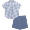 Little Me Clothes for Baby Boys’ Woven Short and Button Down Shirt Set, 12 Months – 4 Toddler(Blue Infinity)