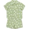 Little Me Clothes for Baby Boys’ Woven Short and Button Down Shirt Set, 12 Months – 4 Toddler(Green Reseda)