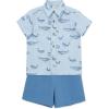 Little Me Clothes for Baby Boys’ Woven Short and Button Down Shirt Set, 12 Months – 4 Toddler(Nantucket Breeze/Riviera)
