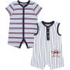 Little Me Baby Boys 2-pack of Rompers(Blue Baseball)