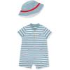 Little Me Baby Boys 2-piece Romper and Hat Set(Baseball Blue)
