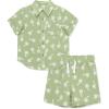 Little Me Clothes for Baby Boys’ Woven Short and Button Down Shirt Set, 12 Months – 4 Toddler(Green Reseda)