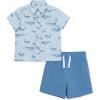 Little Me Clothes for Baby Boys’ Woven Short and Button Down Shirt Set, 12 Months – 4 Toddler(Nantucket Breeze/Riviera)