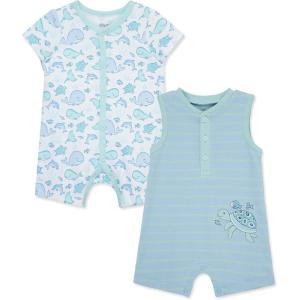 Little Me Baby Boys 2-pack of Rompers(Blue Sea Life)