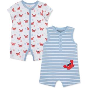 Little Me Baby Boys 2-pack of Rompers(Blue/Red Craps)