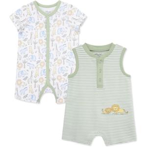 Little Me Baby Boys 2-pack of Rompers(Green Safari)
