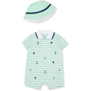 Little Me Baby Boys 2-piece Romper and Hat Set(Green Golf)