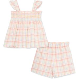 Little Me Clothes for Baby Girls’ Woven Tunic and Short Play Set, 12 Months – 4 Toddler(Multi Plaid)