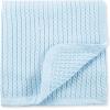 Little Me Baby Boys Blue Cable Knit Swaddling Receiving Blanket, 30 X 27 inches, 100% Cotton Baby Blankets(Blue Cable)