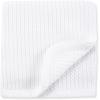 Little Me Baby Boys Blue Cable Knit Swaddling Receiving Blanket, 30 X 27 inches, 100% Cotton Baby Blankets(White Cable)
