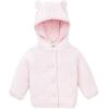 Little Me Baby Cardigan with Textured Bear Design, 100% Cotton Knit, Soft Infant Sweater for Boys and Girls, Sizes 3M-9M(White/Pink)