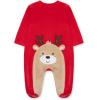 Little Me Clothes for Baby Boys’ and Girls’ Holiday Footies Rompers Sleepers, Newborn to 6 Months(Red Reindeer)