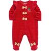 Little Me Clothes for Baby Boys’ and Girls’ Holiday Footies Rompers Sleepers, Newborn to 6 Months(Xmas Red/Gold)