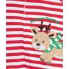 Little Me Clothes for Baby Boys’ and Girls’ Holiday Footies Rompers Sleepers, Newborn to 6 Months(Xmas Red/White/Multicolor)