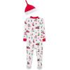 Little Me Clothes for Baby Boys’ and Girls’ Holiday Footies and Cap Set Romper Sleeper, Newborn to 18 Months(Brightwhite/Lipstick)