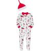 Little Me Clothes for Baby Boys’ and Girls’ Holiday Footies and Cap Set Romper Sleeper, Newborn to 18 Months(Brightwhite/Lipstick)