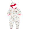 Little Me Clothes for Baby Boys’ and Girls’ Holiday Footies and Cap Set Romper Sleeper, Newborn to 18 Months(Christmas Pup)