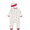 Little Me Clothes for Baby Boys’ and Girls’ Holiday Footies and Cap Set Romper Sleeper, Newborn to 18 Months(Christmas Pup)