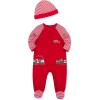 Little Me Clothes for Baby Boys’ and Girls’ Holiday Footies and Cap Set Romper Sleeper, Newborn to 18 Months(Xmas Red/White)