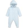 Little Me Clothes for Baby Boys’ and Girls’ Organic Cotton Quilted Velour Pram Snowsuit, NB to 9 Months(Blue)