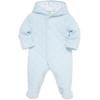 Little Me Clothes for Baby Boys’ and Girls’ Organic Cotton Quilted Velour Pram Snowsuit, NB to 9 Months(Blue)